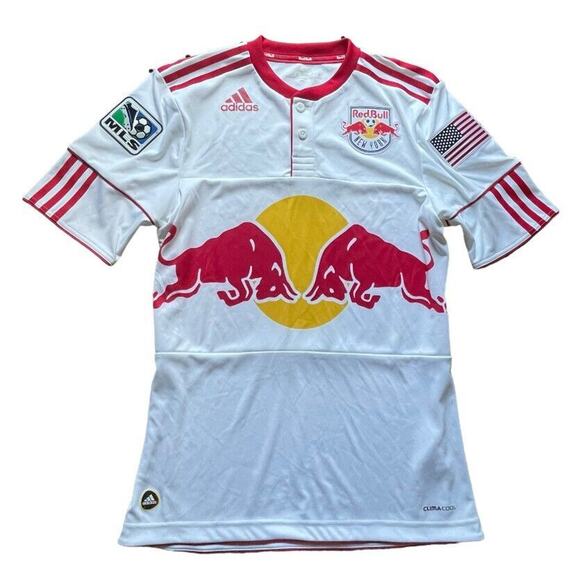 NWOT Adidas New York Redbull MLS Soccer Jersey USA Patches Logo Small Men - Picture 1 of 14